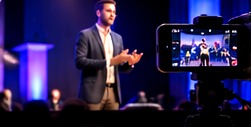 Speaker presenting at an event