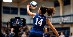 Volleyball player in action