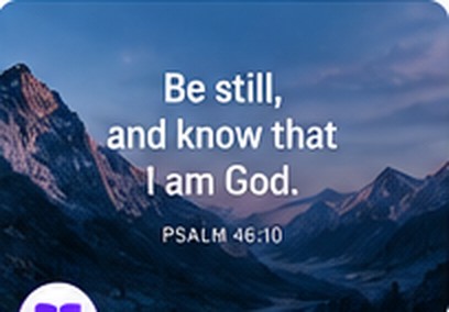 Example scripture slide with mountain imagery